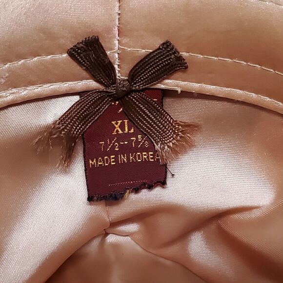 VINTAGE Beacon Hill Tan Corduroy Satin Lined Fedora Hat Extra Large - Picture 10 of 10